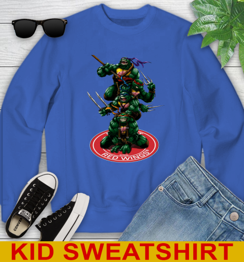 NHL Hockey Detroit Red Wings Teenage Mutant Ninja Turtles Shirt Youth Sweatshirt 7