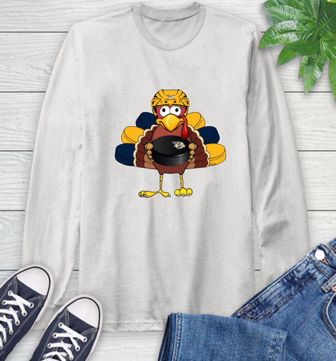Nashville Predators Turkey Thanksgiving Day Long Sleeve T-Shirt