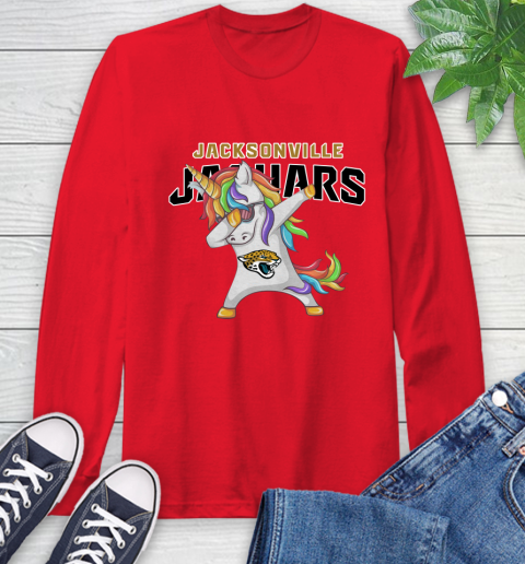 Jacksonville Jaguars NFL Football Funny Unicorn Dabbing Sports Long Sleeve T-Shirt 10
