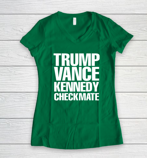 Trump Vance Kennedy Checkmate 2024 Election Republican Conserve The Win Women's V-Neck T-Shirt 3