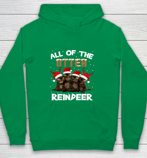 All Of Otter Reindeer Christmas Pajamas Tshirt Xmas Youth Hoodie 4