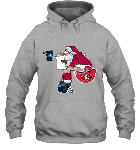 qwzk santa claus arizona cardinals shit on other teams christmas hoodie 23 front sport grey