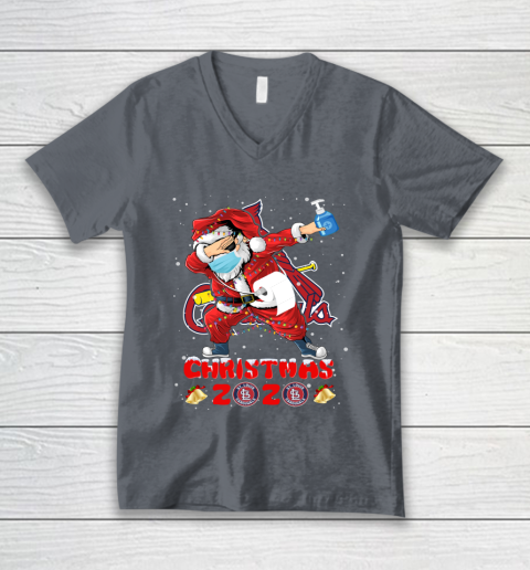 St.Louis Cardinals Funny Santa Claus Dabbing Christmas 2020 MLB V-Neck T-Shirt 4