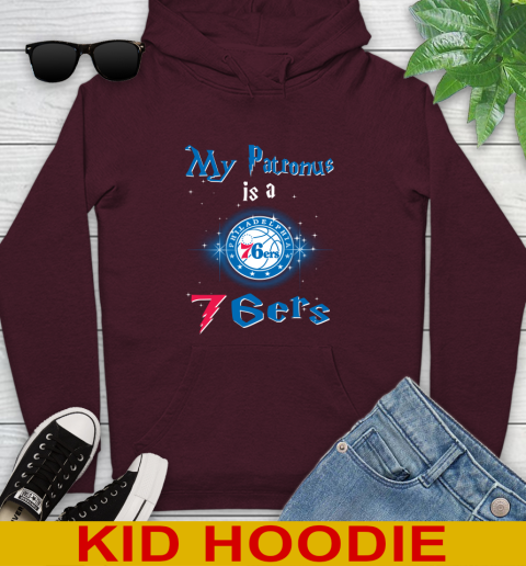 NBA Basketball Harry Potter My Patronus Is A Philadelphia 76ers Youth Hoodie 7
