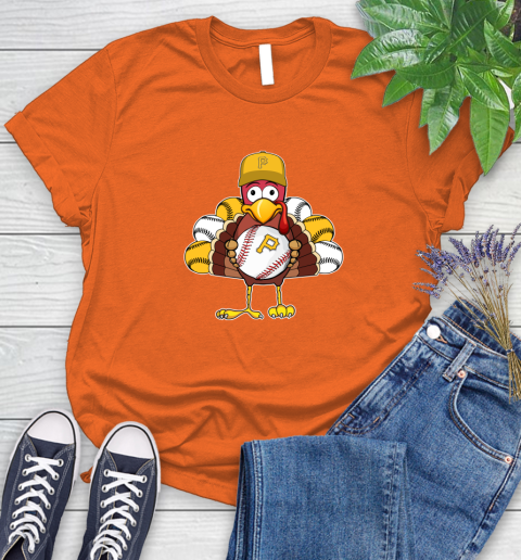 Pittsburgh Pirates Turkey thanksgiving Women's T-Shirt 4