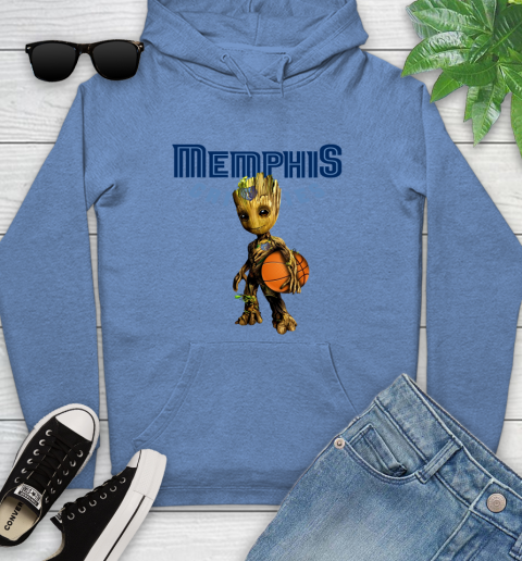Memphis Grizzlies NBA Basketball Groot Marvel Guardians Of The Galaxy Youth Hoodie 12