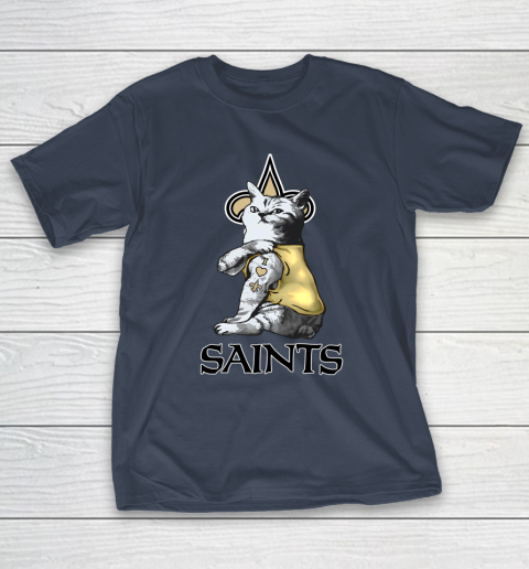NFL Football My Cat Loves New Orleans Saints T-Shirt 3