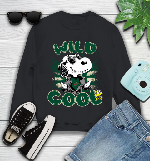 NHL Hockey Minnesota Wild Cool Snoopy Shirt Youth Sweatshirt