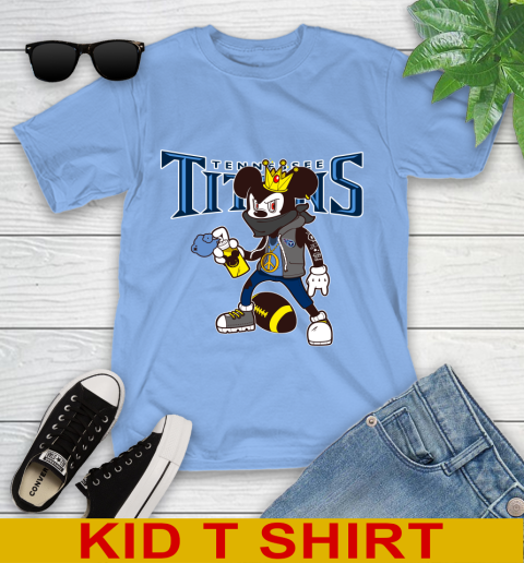 Tennessee Titans NFL Football Mickey Peace Sign Sports Youth T-Shirt 11