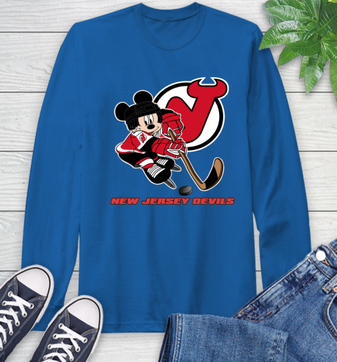 NHL New Jersey Devils Mickey Mouse Disney Hockey T Shirt Long Sleeve T-Shirt 9
