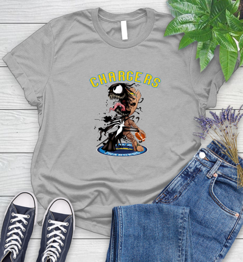 NFL San Diego Chargers Football Venom Groot Guardians Of The Galaxy Women's T-Shirt 5