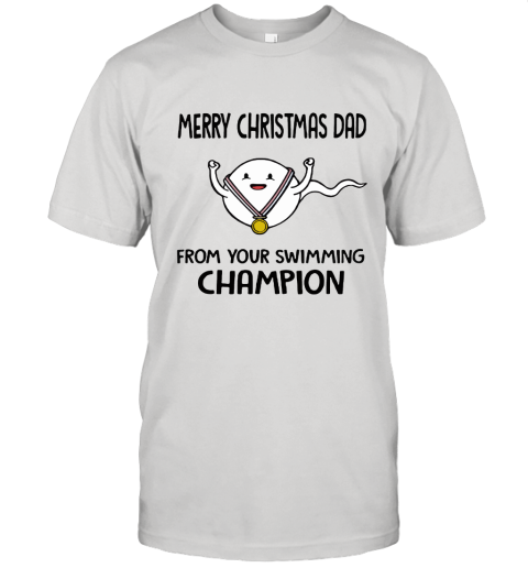 Merry Christmas Dad From Your Swimming Champion Unisex Jersey Tee