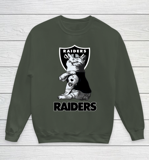 NFL Football My Cat Loves Oakland Raiders Youth Sweatshirt 8