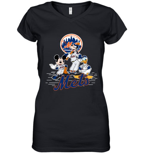 Custom New York Mets Men's Black Midnight Mascot T-Shirt 