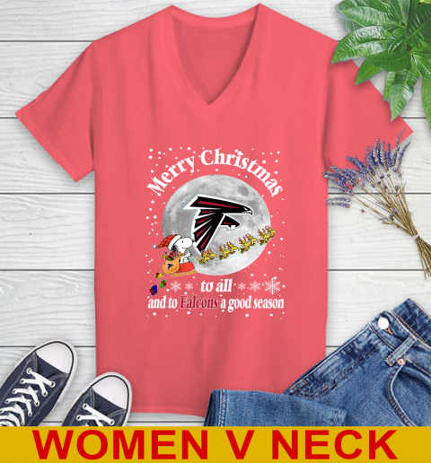 Atlanta Falcons Merry Christmas To All And ToF alcons A Good Season NFL Football Sports Women's V-Neck T-Shirt 6