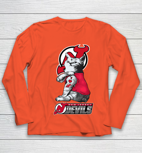 NHL My Cat Loves New Jersey Devils Hockey Youth Long Sleeve 3