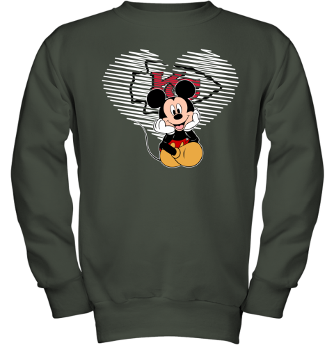 NFL Kansas City Chiefs The Heart Mickey Mouse Disney Football T Shirt 944TF1ZmE97 youth sweatshirt 47 95 151514 front forest
