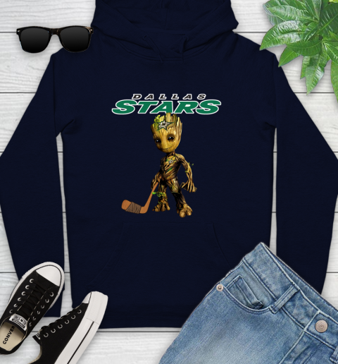 Dallas Stars NHL Hockey Groot Marvel Guardians Of The Galaxy Youth Hoodie 4
