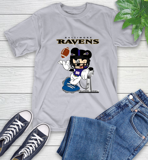 NFL Baltimore Ravens Mickey Mouse Disney Super Bowl Football T Shirt T-Shirt 6