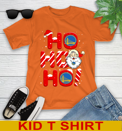 Golden State Warriors NBA Basketball Ho Ho Ho Santa Claus Merry Christmas Shirt Youth T-Shirt 8