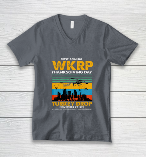 Wkrp Turkey Drop Shirt Turkey Drop T Shirt Turkey Drop Retro V-Neck T-Shirt 4