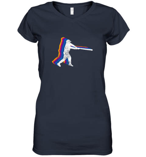 uoyo baseball shirt player gift vintage women v neck t shirt 39 front navy