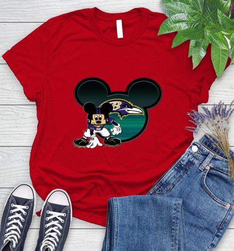 NFL Baltimore Ravens Mickey Mouse Disney Football T Shirt Women's T-Shirt 9