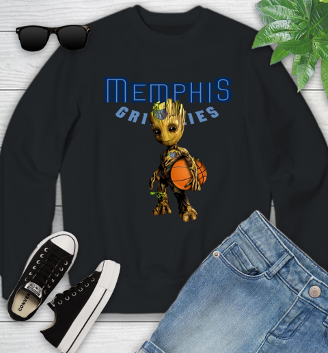 Memphis Grizzlies NBA Basketball Groot Marvel Guardians Of The Galaxy Youth Sweatshirt 2