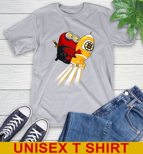 NHL Hockey Boston Bruins Deadpool Minion Marvel Shirt T-Shirt 5