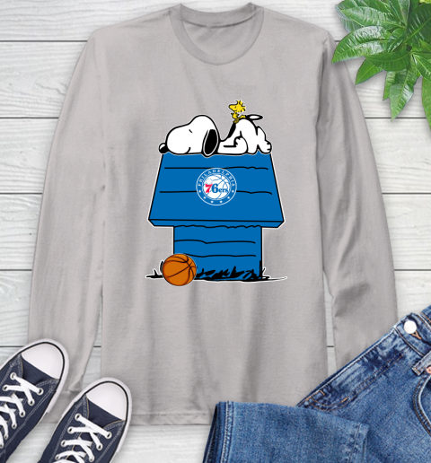 Philadelphia 76ers NBA Basketball Snoopy Woodstock The Peanuts Movie Long Sleeve T-Shirt 12
