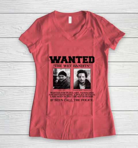 Home Alone Wanted The Wet Bandits Women's V-Neck T-Shirt 3