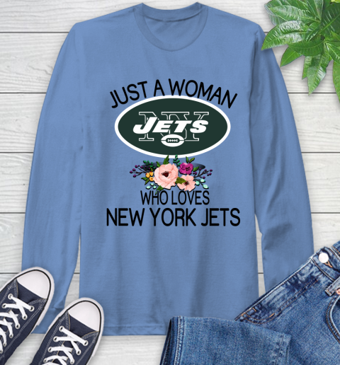 NFL Just A Woman Who Loves New York Jets Football Sports Long Sleeve T-Shirt 10