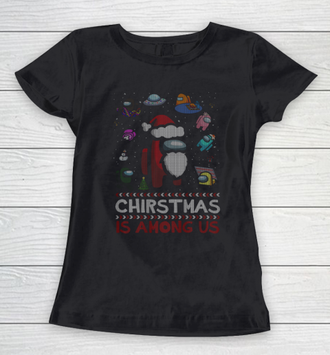 Among Us Game Shirt Funny Christmas Costume Among Stars Game Us Vintage Women's T-Shirt