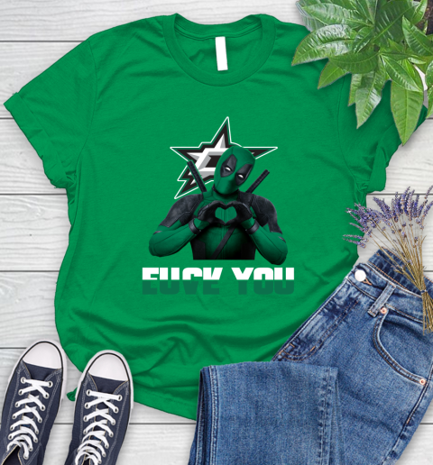 NHL Dallas Stars Deadpool Love You Fuck You Hockey Sports Women's T-Shirt 9