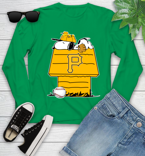 MLB Pittsburgh Pirates Snoopy Woodstock The Peanuts Movie Baseball T Shirt Youth Long Sleeve 6