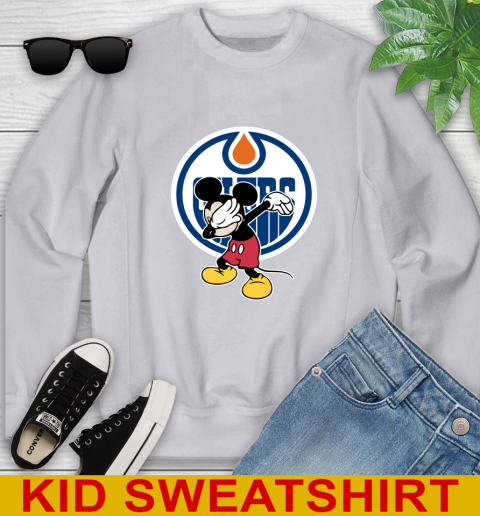 Edmonton Oilers NHL Hockey Dabbing Mickey Disney Sports Youth Sweatshirt 4