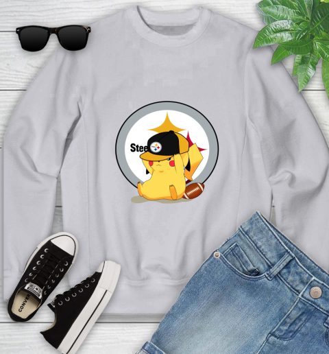 NFL Pikachu Football Sports Pittsburgh Steelers Youth Sweatshirt 4
