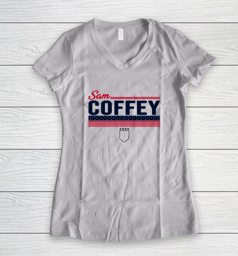 Sam Coffey Stripe Uswntpa Women's V-Neck T-Shirt