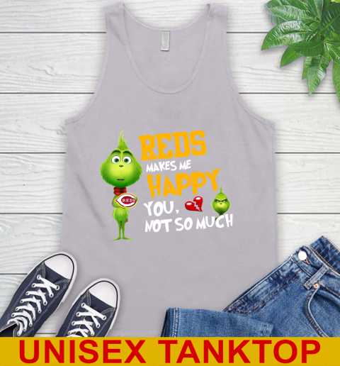 MLB Cincinnati Reds Makes Me Happy You Not So Much Grinch Baseball Sports Tank Top 3