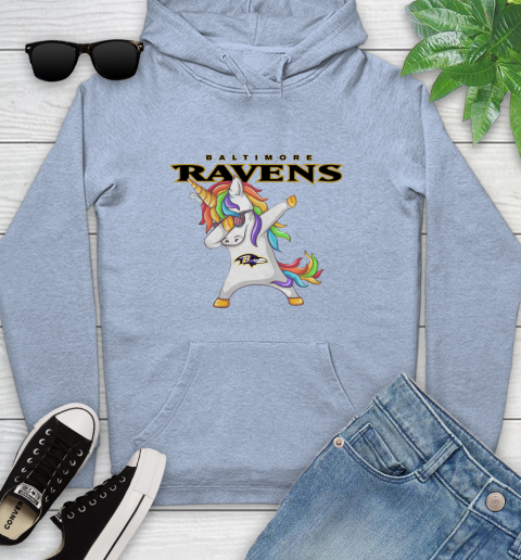 Baltimore Ravens NFL Football Funny Unicorn Dabbing Sports Youth Hoodie 10