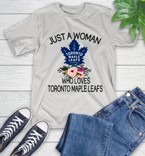 NHL Just A Woman Who Loves Toronto Maple Leafs Hockey Sports T-Shirt