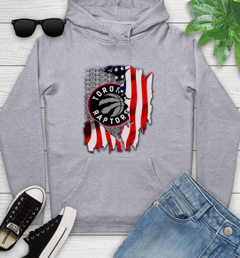 Toronto Raptors NBA Basketball American Flag Youth Hoodie 6