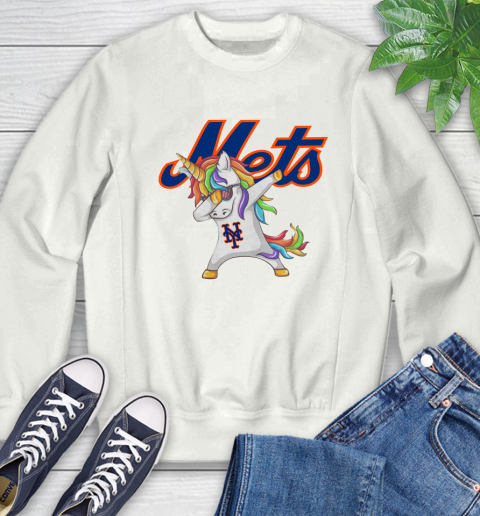 New York Mets MLB Baseball Funny Unicorn Dabbing Sports Sweatshirt