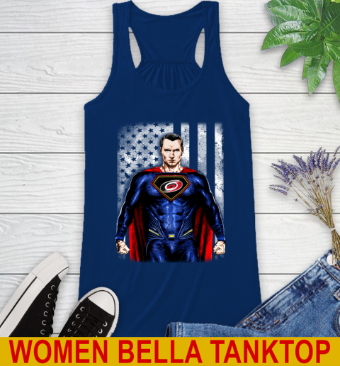 NHL Hockey Carolina Hurricanes Superman DC Shirt Racerback Tank 7