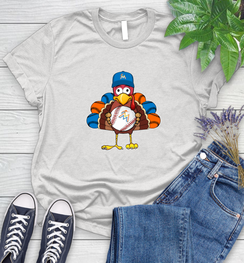 Miami Marlins Turkey thanksgiving Women's T-Shirt