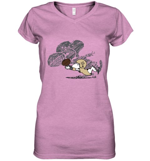 New Orleans Saints Snoopy Plays The Football Game Women's V-Neck T-Shirt