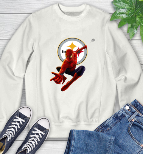 NFL Spider Man Avengers Endgame Football Pittsburgh Steelers Sweatshirt