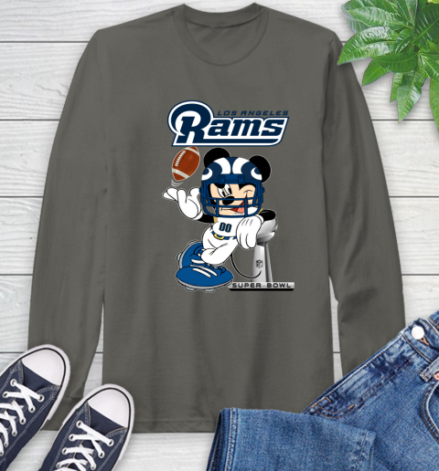 NFL Los Angeles Rams Mickey Mouse Disney Super Bowl Football T Shirt Long Sleeve T-Shirt 8
