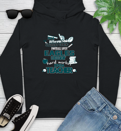 Philadelphia Eagles NFL I'm A Difference Making Student Caring Football Loving Kinda Teacher Youth Hoodie