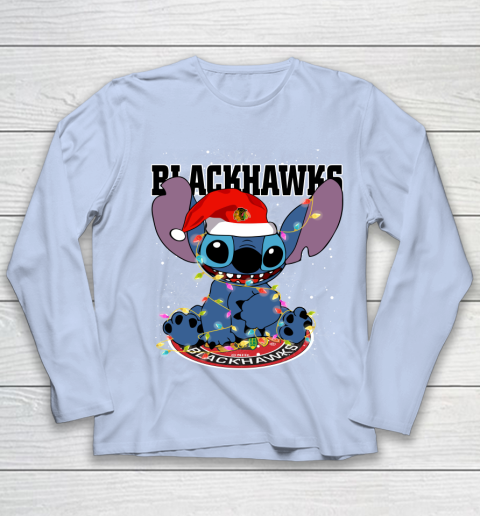 Chicago Blackhawks NHL Hockey noel stitch Christmas Youth Long Sleeve 5